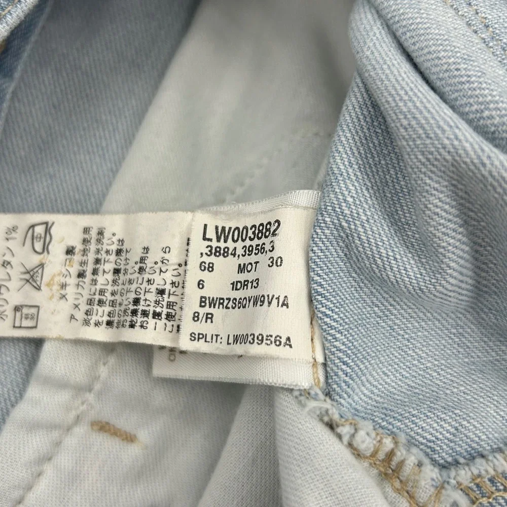 LL Bean Favorite Fit Denim Skirt Light Wash Blue Cotton Blend Size 8 Regular